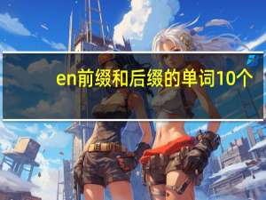 en前缀和后缀的单词10个