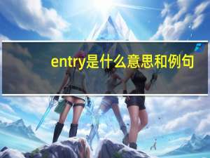 entry是什么意思和例句