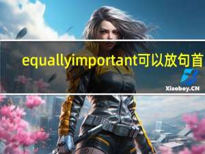 equally important可以放句首吗