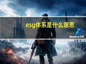 esg体系是什么意思