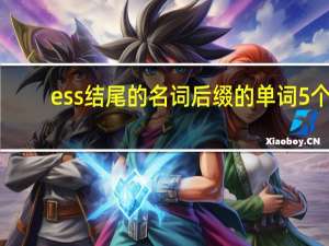 ess结尾的名词后缀的单词5个