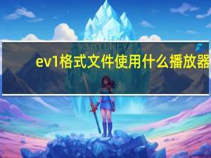ev1格式文件使用什么播放器（evd播放格式）