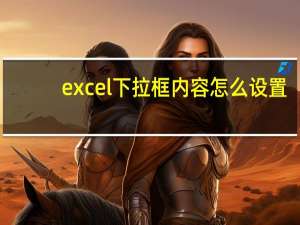 excel下拉框内容怎么设置（excel下拉框内容设置）