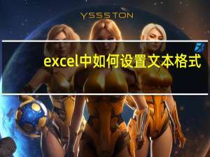 excel中如何设置文本格式（excel文本格式怎么设置）