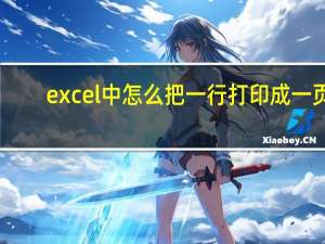 excel中怎么把一行打印成一页（如何在excel中打印在一页上）