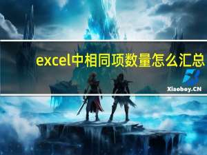 excel中相同项数量怎么汇总（excel怎么汇总相同项）