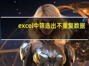 excel中筛选出不重复数据（excel筛选不重复数据）