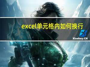 excel单元格内如何换行