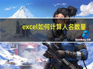 excel如何计算人名数量（excel如何计算总和）