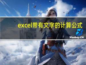 excel带有文字的计算公式（excel计算式中有文字自动计算）