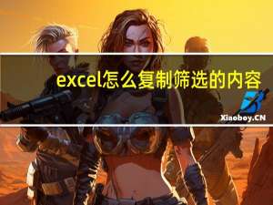 excel怎么复制筛选的内容（excel怎么复制筛选的内容）