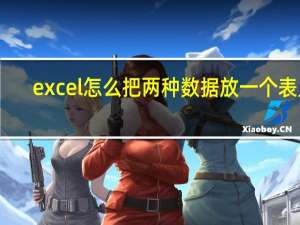 excel怎么把两种数据放一个表里