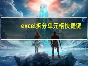 excel拆分单元格快捷键（excel拆分单元格）