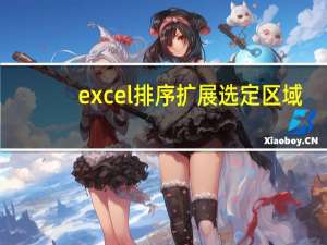 excel 排序扩展选定区域（excel 排序）