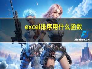 excel排序用什么函数