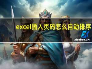excel插入页码怎么自动排序（excel插入页码怎么设置）