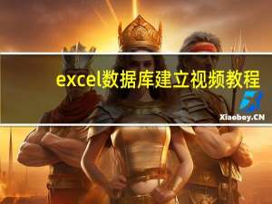 excel数据库建立视频教程（excel数据库建立）
