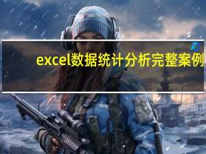 excel数据统计分析完整案例（excel数据统计分析）