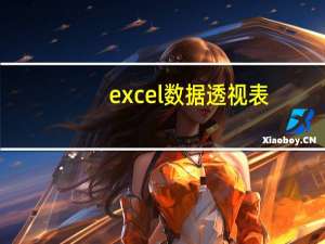 excel数据透视表（excel数据透视表）