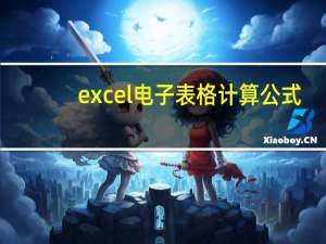 excel电子表格计算公式（电子表格计算公式设置）