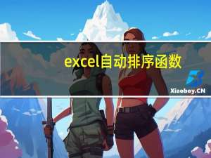 excel自动排序函数（excel自动排序）