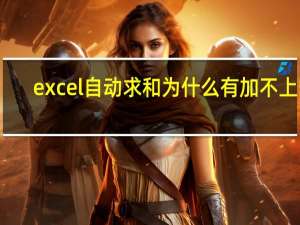 excel自动求和为什么有加不上的（excel自动求和为什么是0）