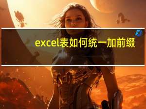 excel表如何统一加前缀（excel表格统一加前缀）