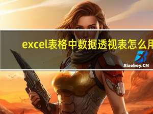 excel表格中数据透视表怎么用（数据透视表怎么用）