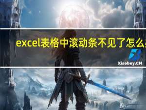excel表格中滚动条不见了怎么办