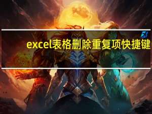 excel表格删除重复项快捷键（excel表格删除重复项）