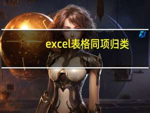 excel表格同项归类（excel表格同类归类）