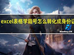 excel表格学籍号怎么转化成身份证号码（excel表格中如何把学籍号变成身份证号）