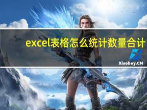 excel表格怎么统计数量合计