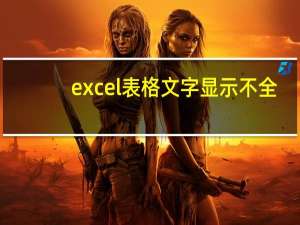 excel表格文字显示不全（excel表格文字纵向）