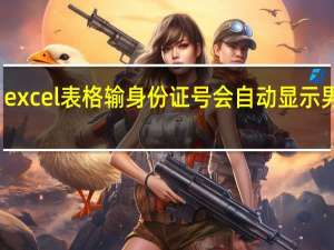 excel表格输身份证号会自动显示男女吗