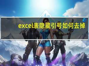 excel表隐藏引号如何去掉（Excel 数据中隐藏的双引号 如何去掉）