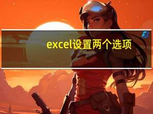 excel设置两个选项（excel设置连续页码）
