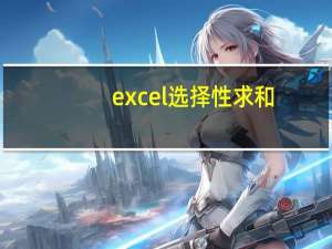 excel选择性求和（excel选择是否）