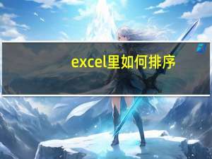 excel里如何排序（在excel中如何排序）
