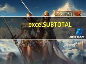 excel SUBTOTAL（excel subtotal里的1 9都分别是什么怎么用）