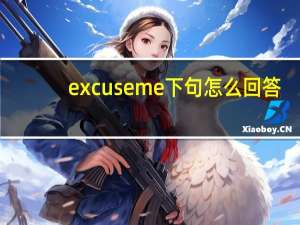 excuseme下句怎么回答