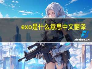exo是什么意思中文翻译（exo是什么意思）