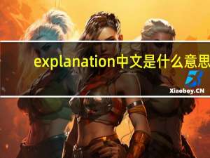 explanation中文是什么意思