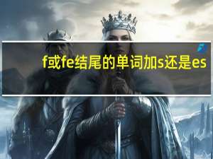 f或fe结尾的单词加s还是es