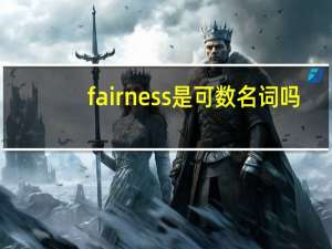 fairness是可数名词吗