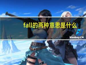 fall的两种意思是什么