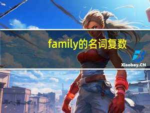 family的名词复数
