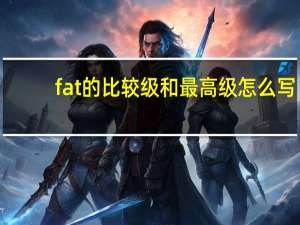 fat的比较级和最高级怎么写