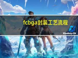 fcbga封装工艺流程