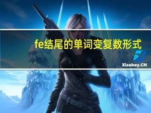 fe结尾的单词变复数形式